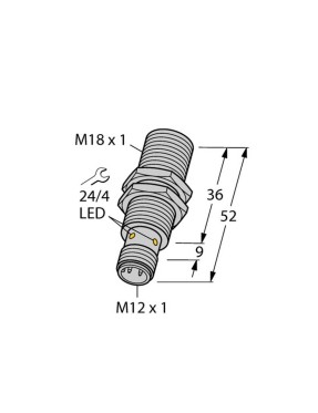 Turck 4605156 BI8-M18-VP6X-H1141 Endüktif Sensör Artırılmış Anahtarlama Mesafesi İle