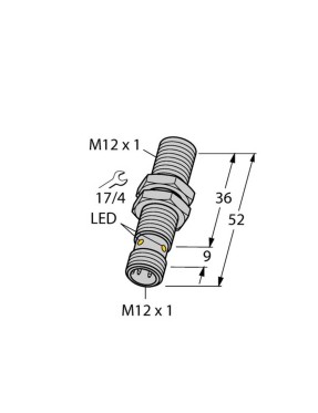 Turck 1643200 BI4-M12-VN6X-H1141 Endüktif Sensör Artırılmış Anahtarlama Mesafesi İle