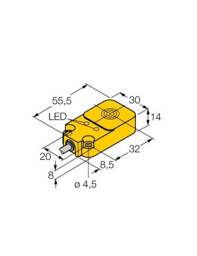 Turck 1584031 BI10-Q14-AP45X2LD Endüktif Sensör Araç Pano Ağlarında Kullanım İçin
