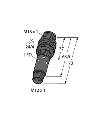 Banner S18-2VPLP-Q8 Fotoelektrik Sensör , Reflektörlü, M18 Silindirik Gövde, PNP, M12 Konnektörlü