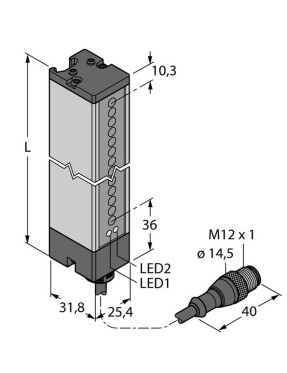 Banner LX3RQ Karşılıklı Bariyer Tipinde Fotoelektrik Sensör, Verici Taraf