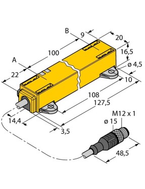 Turck 1590726 LI100P1-Q17LM1-LIU5X2-0,3-RS5 Endüktif Lineer Konum Sensörü