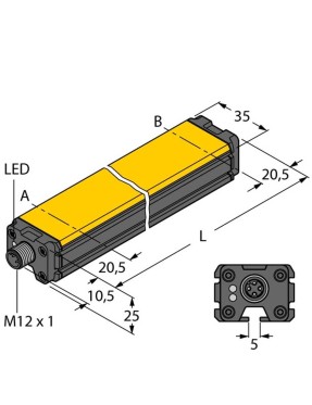 Turck 1536631 WIM125-Q25L-LIU5X2-H1141 Manyetik Tahrikli Doğrusal Konum Sensörü