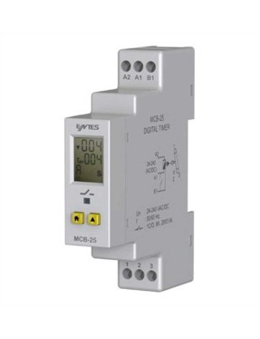 Entes M4083 MCB-25 LCD Çok Fonksiyonlu 24-240VAC/DC DIN I Zaman Rölesi Çekme-Bırakma Gecikmeli
