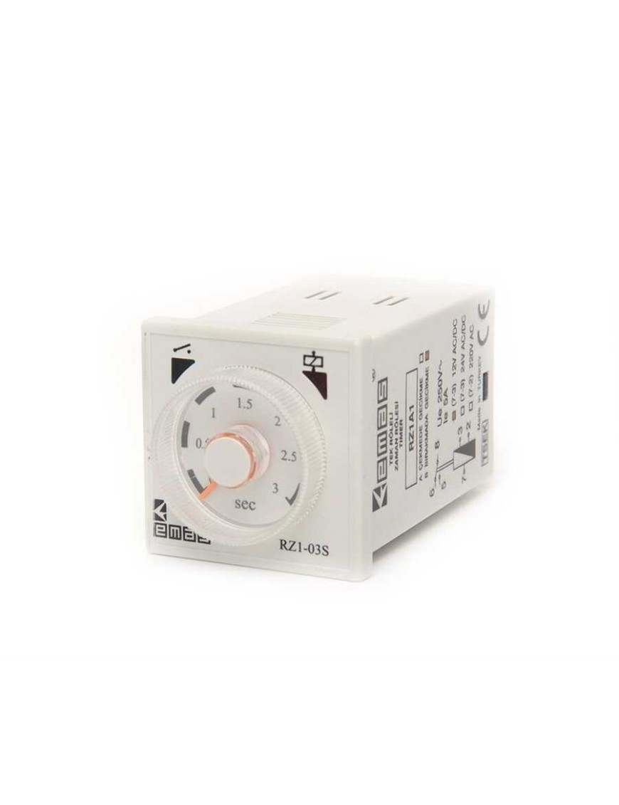 Emas RZ1A1B03S-1 RZ1 Serisi 12VAC/DC 1CO5A (rezistif) 0,1sn-3sn Analog Zaman Elektronik Röle Emas Rz1A1B03S-1 Zaman Röle 3 Sn.12V Ac/Dc 1Co Bırakmada Gecikmeli