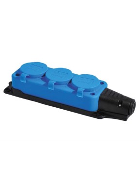 Tp Electric 3101-308-0900 1X16A Kauçuk Üçlü Grup Priz Mavi Vidalı IP44