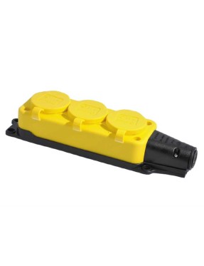 Tp Electric 3101-308-0700 1X16A Kauçuk Üçlü Grup Priz Sarı Vidalı IP44