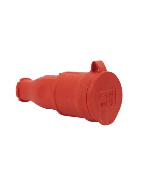 Tp Electric 3101-304-1600 1X16A Kauçuk Uzatma Prizi Kırmızı IP54 Vidalı