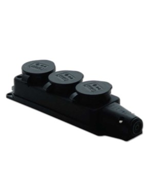 Tp Electric 3101-308-0300 1X16A Kauçuk Üçlü Grup Priz Siyah Vidalı IP44