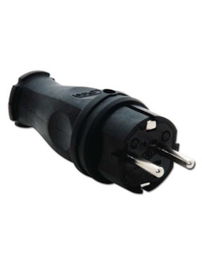 Tp Electric 3101-301-0300 1X16A Kauçuk Düz Fiş Siyah Vidalı IP44