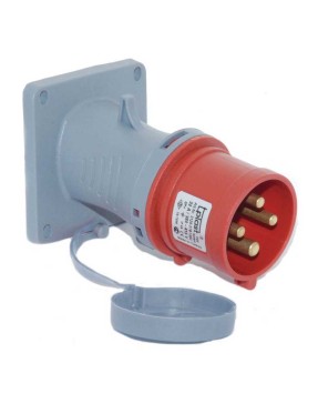 Tp Electric 3126-318-1600 4X32A CEE Norm Eğik Makine Fişi 85X85 Vidalı IP44