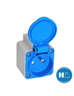Tp Electric 3101-424-0900 1X16A Duvar Tipi Pano Prizi Çocuk Korumalı Mavi Fransız Tipi Hızlı Bağlantı IP54