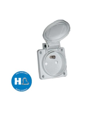 Tp Electric 3101-338-0600 1X16A Pano Prizi Çocuk Korumalı Gri Fransız Tipi Hızlı Bağlantı IP54