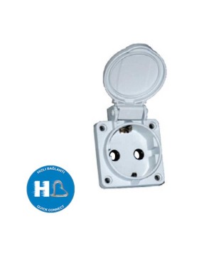Tp Electric 3101-336-0600 1X16A Pano Prizi Çocuk Korumalı Gri Hızlı Bağlantı IP54