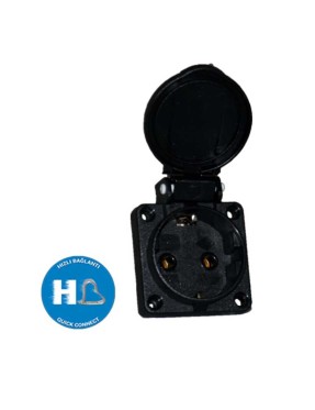 Tp Electric 3101-334-0300 1X16A Pano Prizi Siyah Hızlı Bağlantı IP54