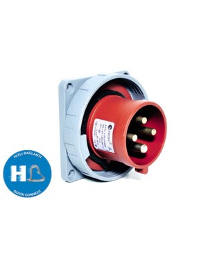 Tp Electric 3027-320-1600 4X32A CEE Norm Düz Makine Fişi 83X90 Hızlı Bağlantı IP67