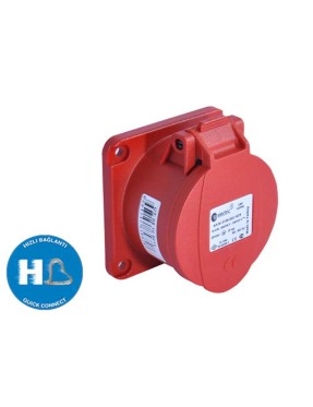 Tp Electric 3026-322-1675 4X32A CEE Norm Düz Makine Prizi 75X75 Hızlı Bağlantı IP44