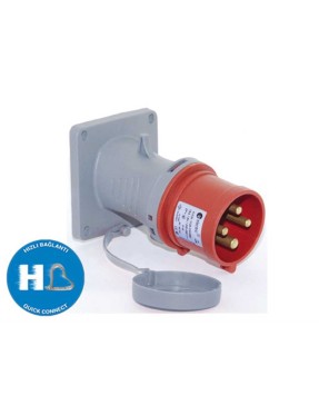 Tp Electric 3026-318-1600 4X32A CEE Norm Eğik Makine Fişi 85X85 Hızlı Bağlantı IP44