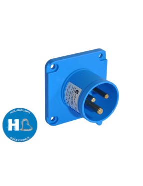 Tp Electric 3024-319-0970 3X32A CEE Norm Düz Makine Fişi 70X70 Hızlı Bağlantı IP44