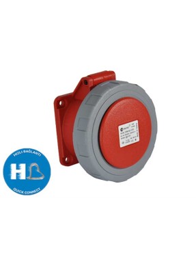 Tp Electric 3023-322-1675 4X16A CEE Norm Düz Makine Prizi 75X75 Hızlı Bağlantı IP67