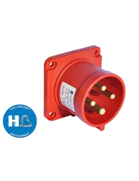 Tp Electric 3022-319-1670 4X16A CEE Norm Düz Makine Fişi 70X70 Hızlı Bağlantı IP44