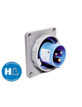 Tp Electric 3021-320-0900 3X16A CEE Norm Düz Makine Fişi 83X90 Hızlı Bağlantı IP67