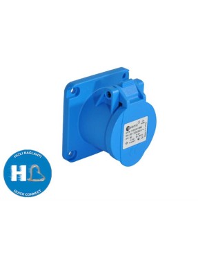 Tp Electric 3020-321-0970 3X16A CEE Norm Düz Makine Prizi 70X70 Hızlı Bağlantı IP44