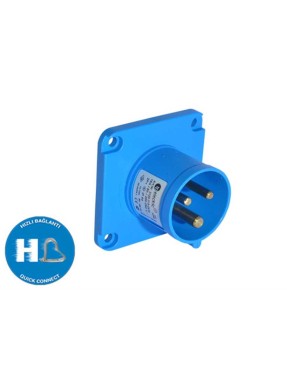 Tp Electric 3020-319-0970 3X16A CEE Norm Düz Makine Fişi 70X70 Hızlı Bağlantı IP44