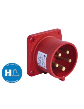 Tp Electric 3007-320-1675 5X32A CEE Norm Düz Makine Fişi 75X75 Hızlı Bağlantı IP44