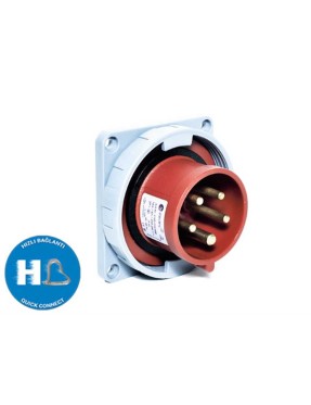 Tp Electric 3006-320-1600 5X16A CEE Norm Düz Makine Fişi 83X90 Hızlı Bağlantı IP67