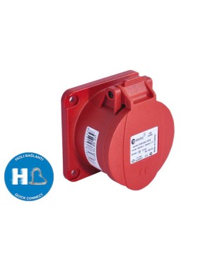 Tp Electric 3005-322-1675 5X16A CEE Norm Düz Makine Prizi 75X75 Hızlı Bağlantı IP44