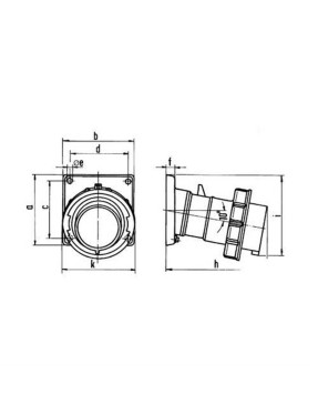 Mete Enerji T27406V 3X32A IP67 Makine Fişi Eğik Gövdeli Vidalı Bağlantı 220 V