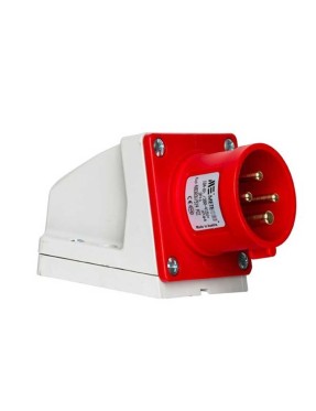 Mete Enerji 406303V 4X16A IP44 Duvar Fişi -Eğik Gövdeli -Vidalı Bağlantı 380-415 V