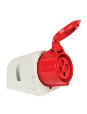 Mete Enerji 406614V 4X32A IP44 Duvar Prizi -Eğik Gövdeli -Vidalı Bağlantı 380-415 V