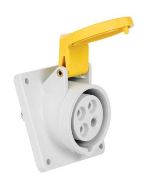 Mete Enerji T12870 4X32A IP44 110V Makine Prizi Eğik Gövdeli 4H Vidalı Bağlantı 110 V