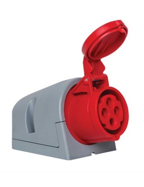 Mete Enerji 406605 4X16A IP44 Duvar Prizi -Eğik Gövdeli-380-415 V