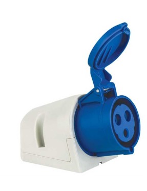 Mete Enerji 406611V 3X32A IP44 Duvar Prizi Eğik Gövdeli Vidalı Bağlantı 220 V