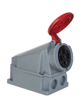 Mete Enerji 406628 4X63A IP44 Duvar Prizi -Eğik Gövdeli- 380-415 V