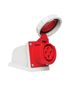 Mete Enerji 406606V 4X16A IP67 Duvar Prizi -Eğik Gövdeli -Vidalı Bağlantı 380-415 V