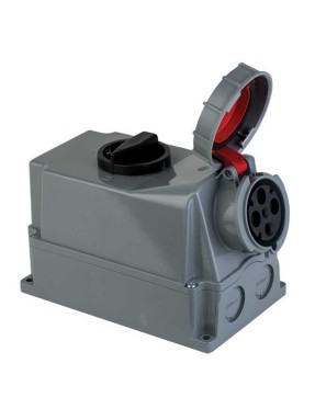 Mete Enerji 406676 4X63A IP67 Şalterli Duvar Prizi ( İnterlock ) 380-415 V