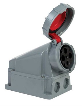 Mete Enerji 406622 4X63A IP67 Duvar Prizi -Eğik Gövdeli-380-415 V
