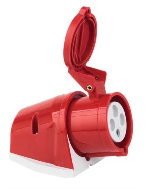 Mete Enerji T11922V 4X32A IP44 Duvar Prizi Eğik Gövdeli 380-415 V