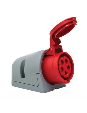 Mete Enerji 406607 5X16A IP44 Duvar Prizi -Eğik Gövdeli-380-415 V