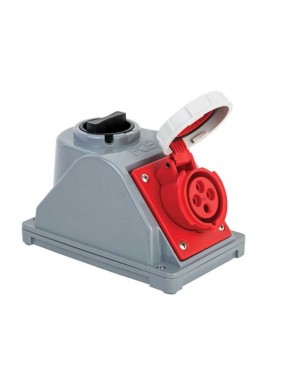 Mete Enerji 406685V 4X16A IP67 Şalterli Duvar Prizi Vidalı Bağlantı 380-415 V
