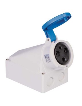 Mete Enerji T1103187 3X63A IP44 Duvar Prizi -Eğik Gövdeli-220 V