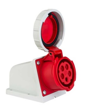 Mete Enerji 406609V 5X16A IP67 Duvar Prizi -Eğik Gövdeli -Vidalı Bağlantı 380-415 V