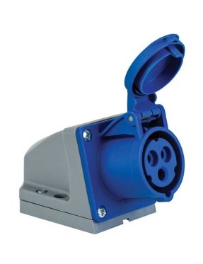 Mete Enerji 406602 3X16A IP44 Duvar Prizi -Eğik Gövdeli-220 V