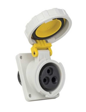 Mete Enerji T12843 3X32A IP67 Makine Prizi Eğik Gövdeli 110V Vidalı Bağlantı 110 V