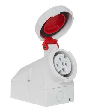 Mete Enerji T1137V 4X16A IP67 Duvar Prizi Eğik Gövdeli Vidalı Bağlantı 380-415 V