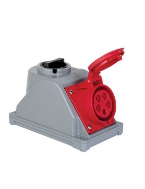 Mete Enerji 406683V 5X32A IP44 Şalterli Duvar Prizi Vidalı Bağlantı 380-415 V